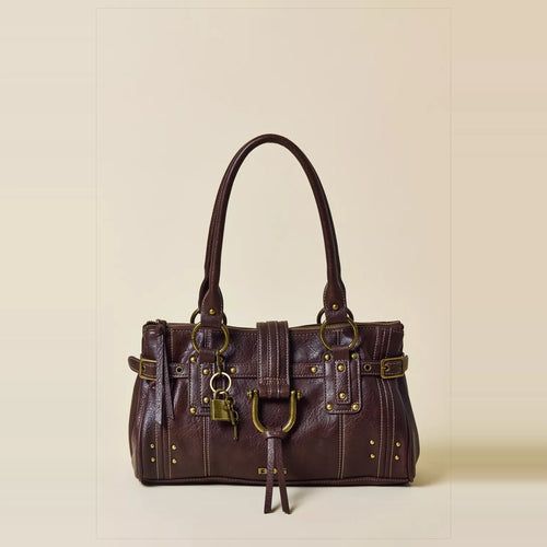 DGB Shoulder Bag in chestnut, front view
