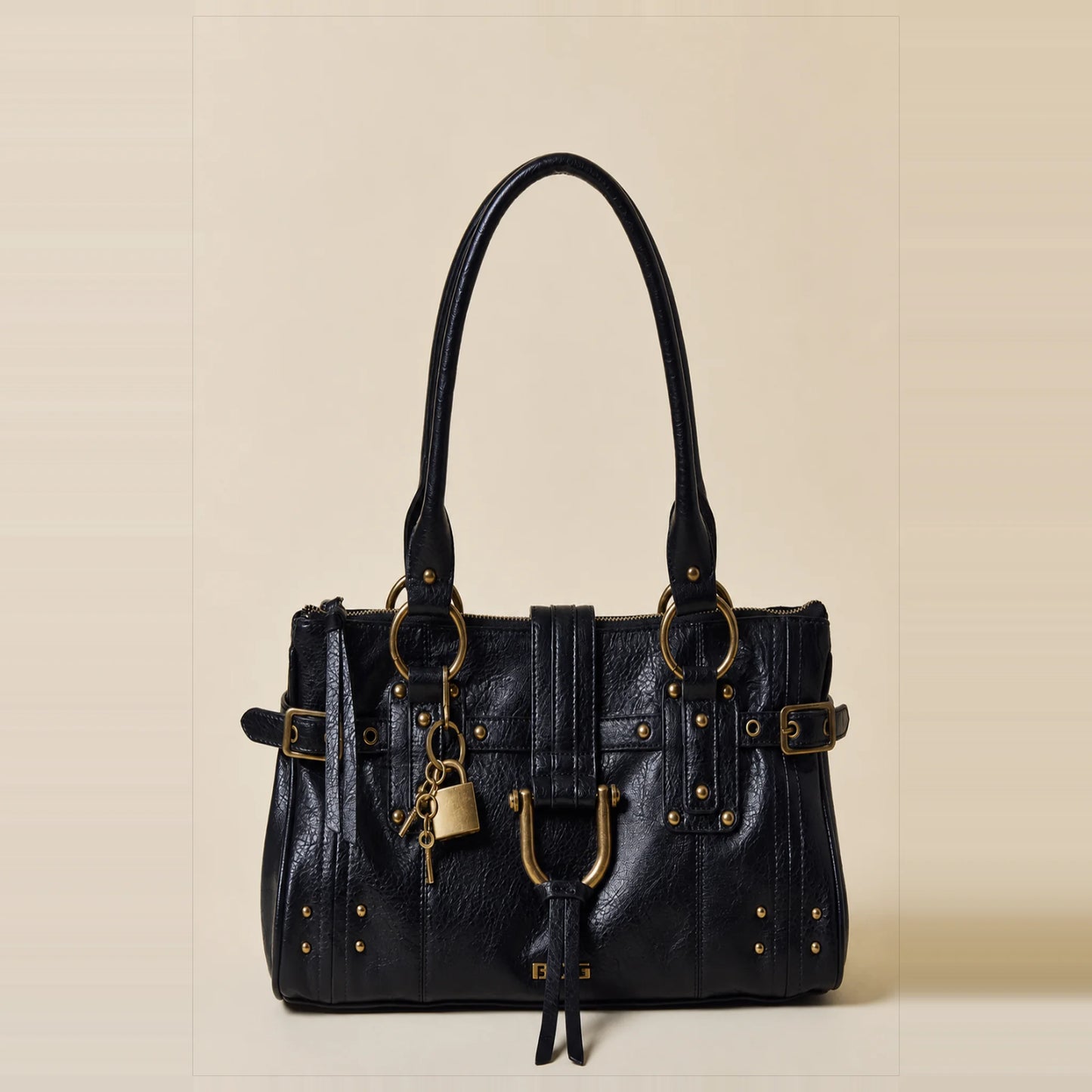 DGB Shoulder Bag in black, front view