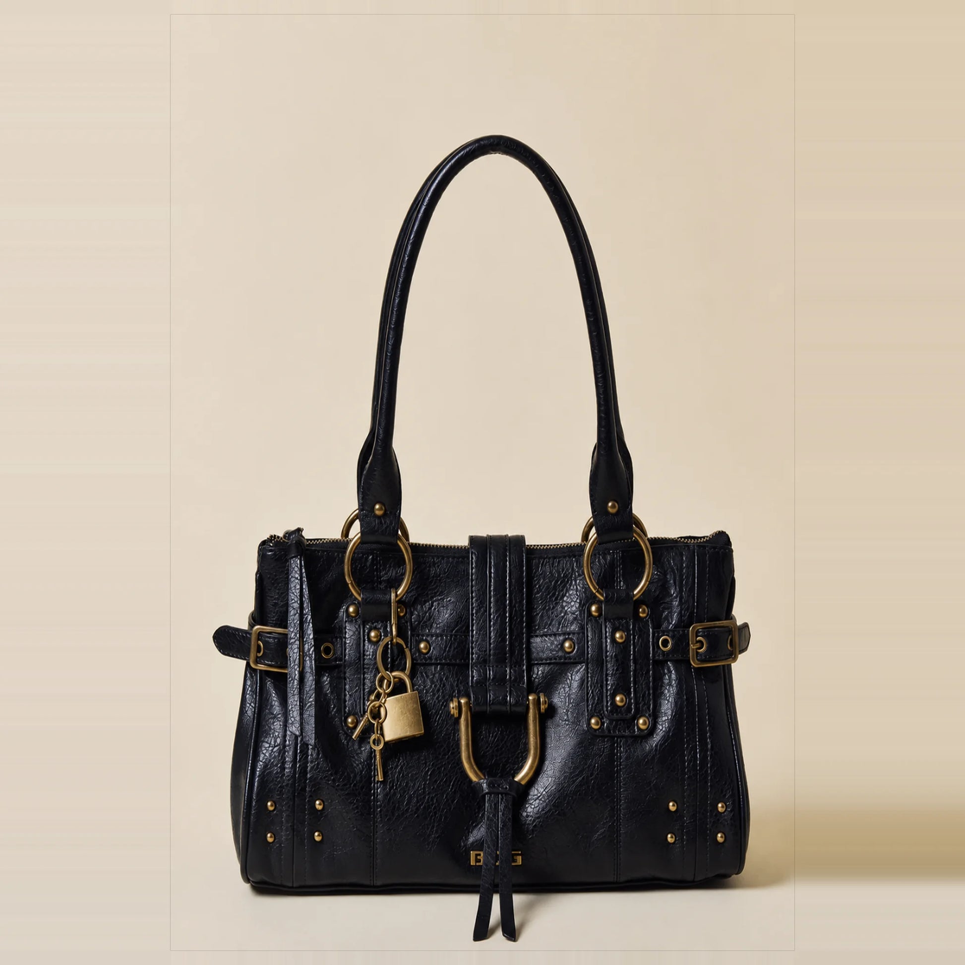 DGB Shoulder Bag in black, front view