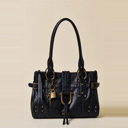 DGB Shoulder Bag in black, front view
