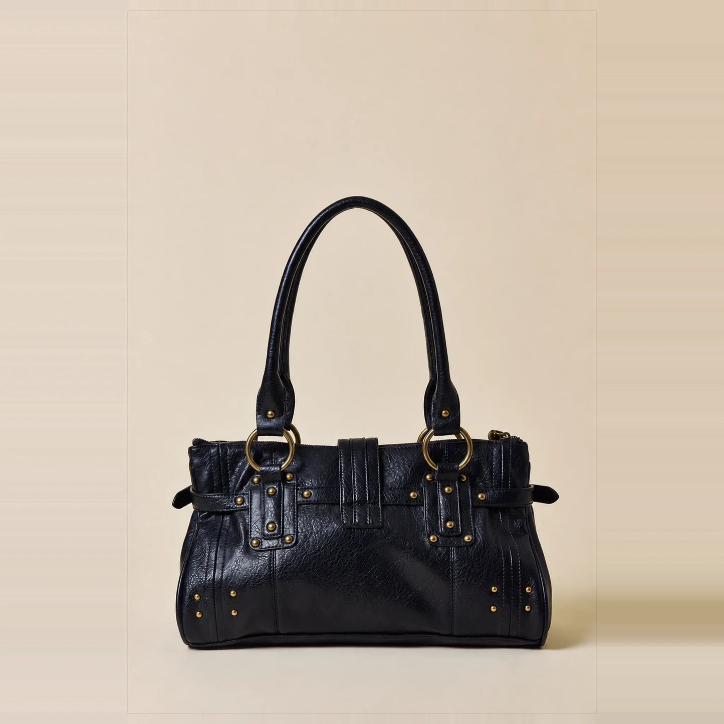 DGB Shoulder Bag black, belt strap detail